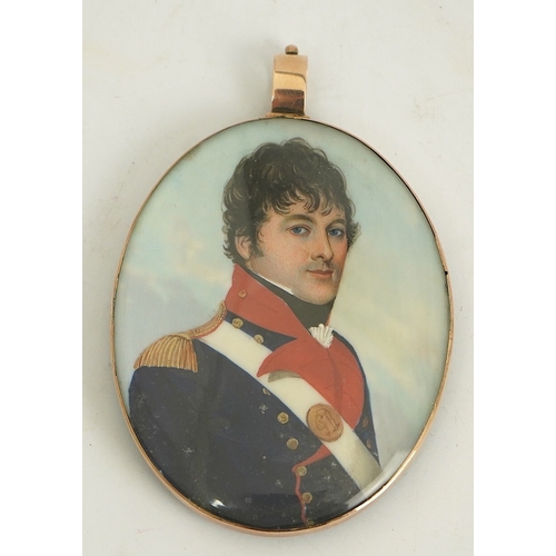 2 - Frederick Buck (1771-1840) Miniature portrait of an army officerwatercolour on ivorywearing a blue c... 