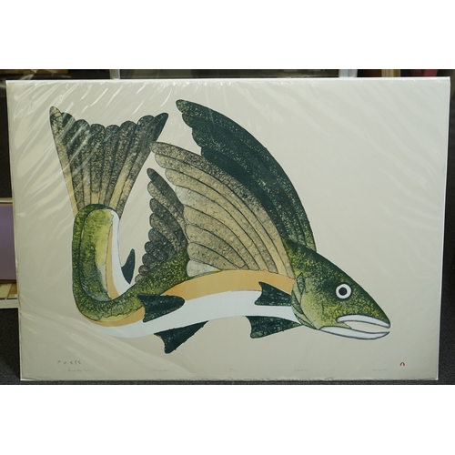 211 - Kenojuak Ashevak CC, RCA (1927-2013) 'Great Big Fish'lithographsigned and number 23/2577 x 107cm... 