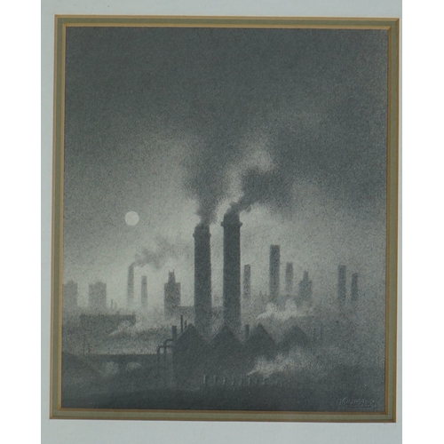 213 - § § Trevor Grimshaw (English, 1947-2001) Factory chimneysgraphite on papersigned16 x 13.5cm... 