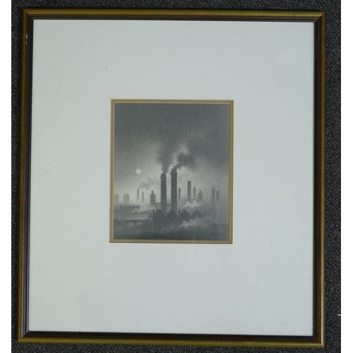 213 - § § Trevor Grimshaw (English, 1947-2001) Factory chimneysgraphite on papersigned16 x 13.5cm... 