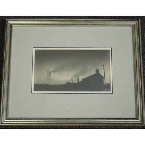 214 - § § Trevor Grimshaw (English, 1947-2001) Industrial landscapegraphite on papersigned10.5 x 19cm... 