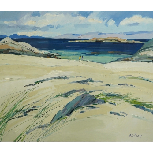 221 - § § Robert Kelsey (Scottish, b.1949) 'Sunny beach, Iona'oil on canvassigned61 x 71cm... 