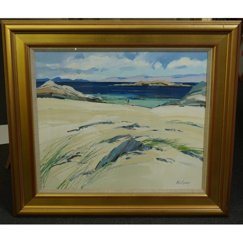 221 - § § Robert Kelsey (Scottish, b.1949) 'Sunny beach, Iona'oil on canvassigned61 x 71cm... 