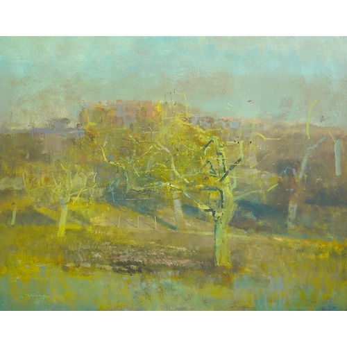 232 - § § Fred Cuming R.A., N.E.A.C. (British, 1930-2022) 'The Orchard'oil on boardsigned60 x 75cm... 