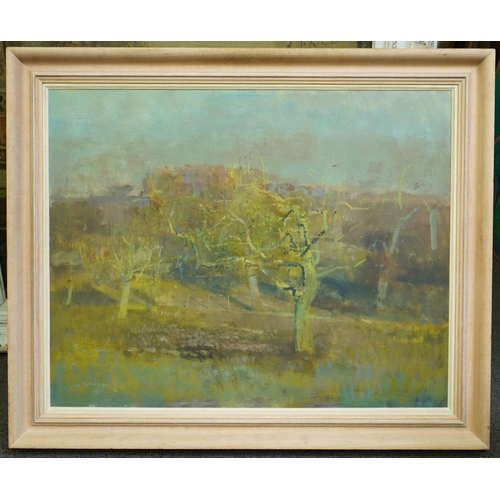 232 - § § Fred Cuming R.A., N.E.A.C. (British, 1930-2022) 'The Orchard'oil on boardsigned60 x 75cm... 