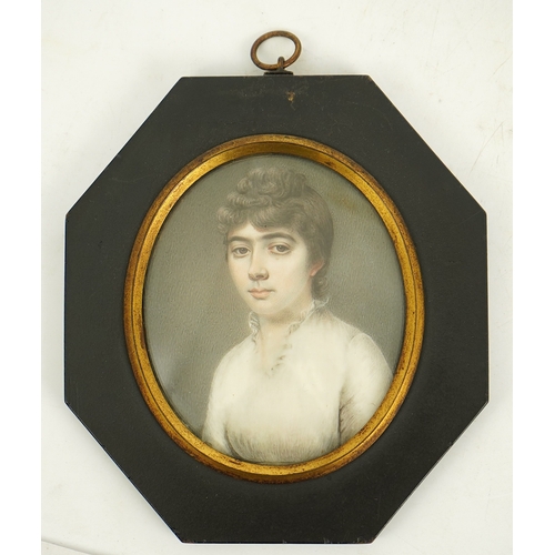 3 - John Hazlitt (British, 1767-1837) Portrait miniatures of five family memberswatercolour on ivory (5)... 