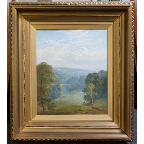 53 - George Blackie Sticks (English, 1843-1938) Knaresborough from Belton Fieldsoil on canvassigned and d... 