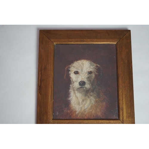 60 - Savile Lumbley Flint (fl.1880-95) Study of a fox terrier and a rough coated terrieroils on canvasone... 