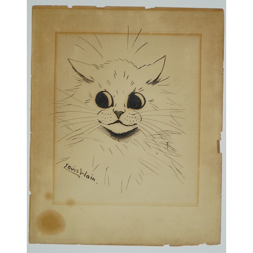 61 - Louis William Wain (English, 1860-1939) Cat studypen and inksigned25 x 20cm... 