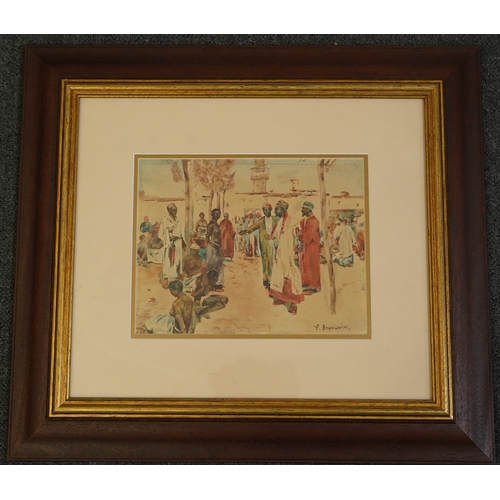 66 - Sir Frank Brangwyn RA (English, 1867-1956) North African slave marketwatercoloursigned18 x 23cm... 