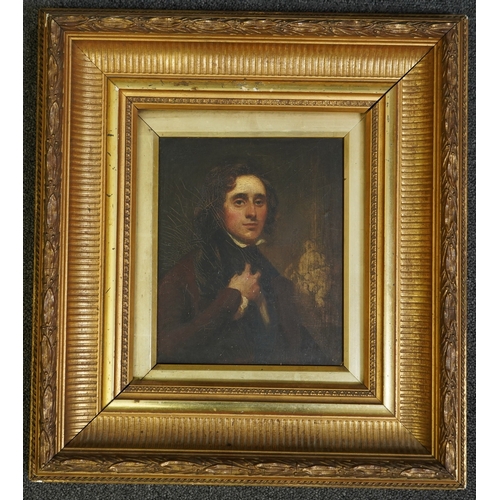 7 - Early 19th century English School Half length portrait of a young manoil on panel21 x 17cm... 