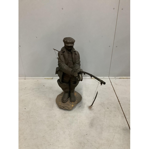 1049 - Norman Barrow (Modern British).  A bronzed composition sculpture, fisherman and child, height 72cm. ... 