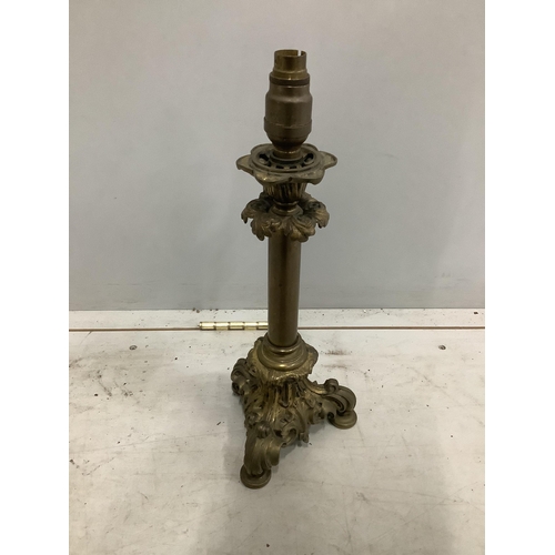 1070 - A rococo style lamp base, height 40cm. Condition - fair