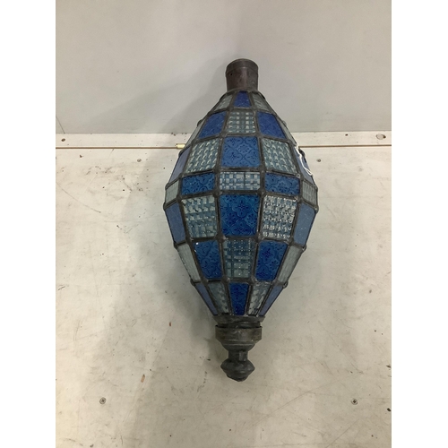 1076 - A stained glass lantern, height 58cm. Condition - fair