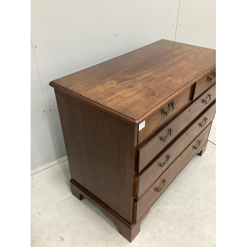 1111 - A George III mahogany five drawer chest, width 103cm, depth 53cm, height 85cm. Condition - good... 