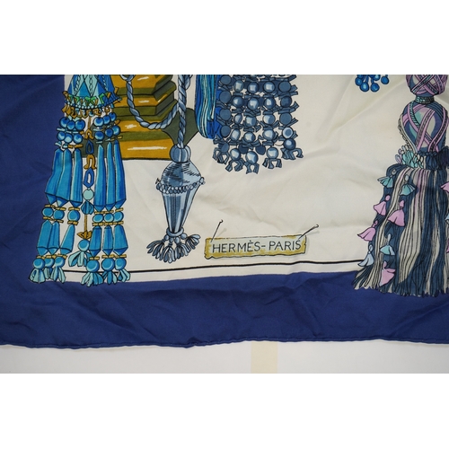 1237 - A Hermes Passementerie silk scarf, designed by Francoise Heron. with Hermes box, 90cm x 90cm