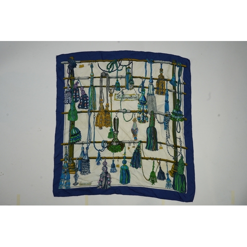 1237 - A Hermes Passementerie silk scarf, designed by Francoise Heron. with Hermes box, 90cm x 90cm