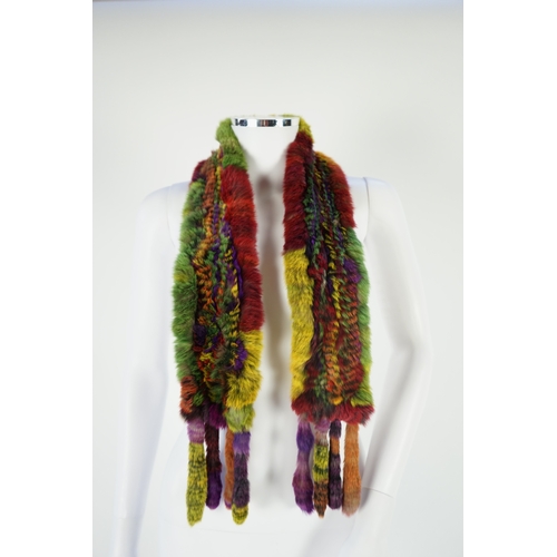 1250 - A selection of fur scarves and a fur gilet