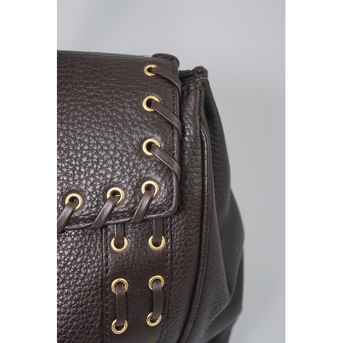 1260 - A Versace large brown leather shoulder bag