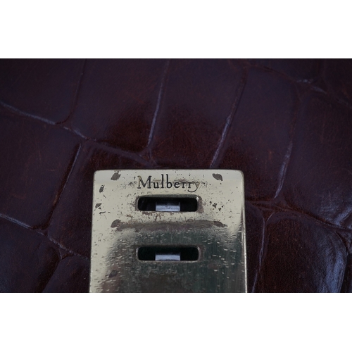 1265 - A vintage Mulberry 'faux' crocodile briefcase