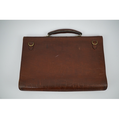 1265 - A vintage Mulberry 'faux' crocodile briefcase