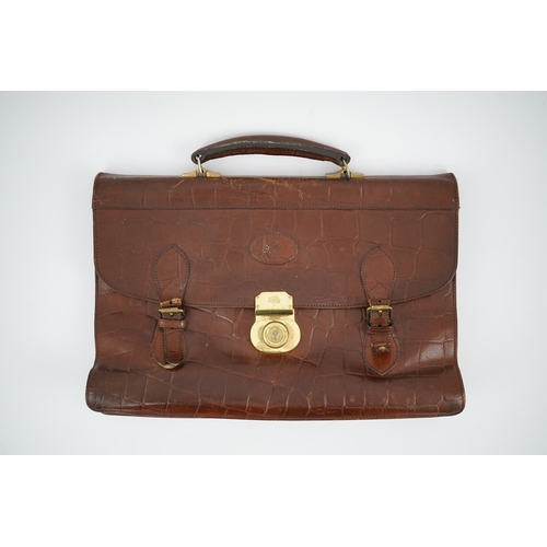 1265 - A vintage Mulberry 'faux' crocodile briefcase