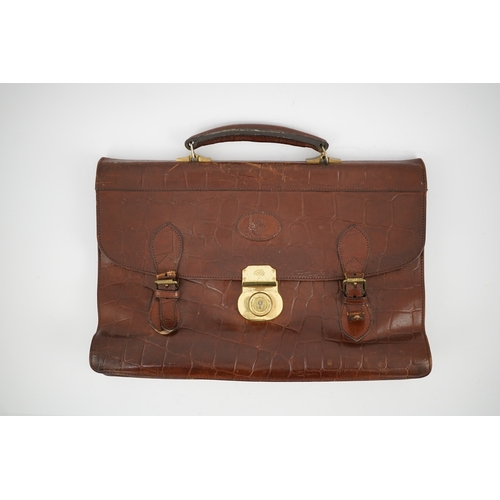 1265 - A vintage Mulberry 'faux' crocodile briefcase