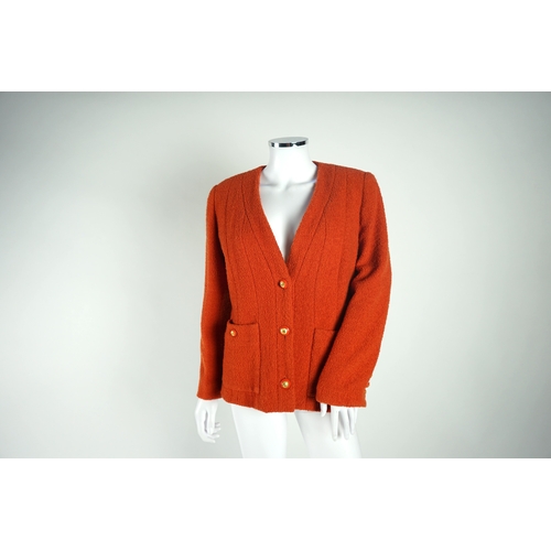 1278 - A Chanel lady's orange jacket, EU 44