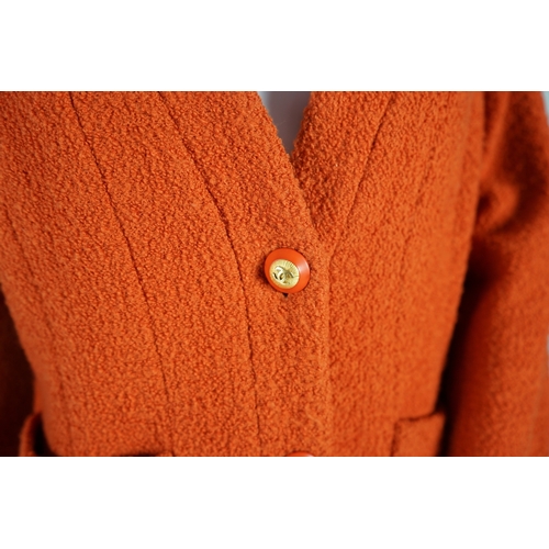 1278 - A Chanel lady's orange jacket, EU 44