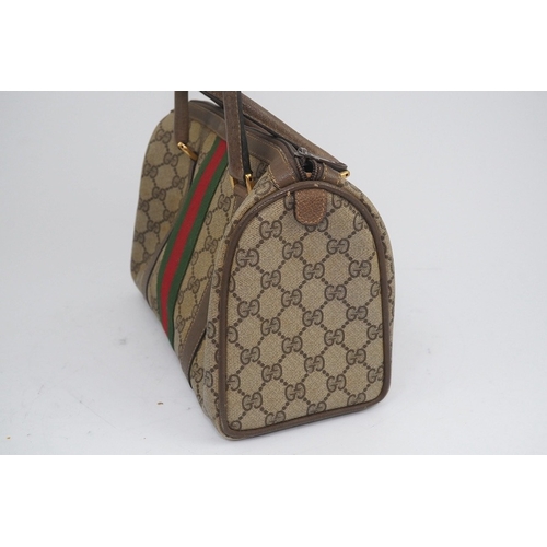 1284 - Two vintage Gucci brown canvas and leather trim GG monogram handbags