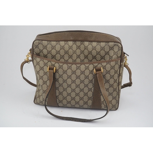 1284 - Two vintage Gucci brown canvas and leather trim GG monogram handbags