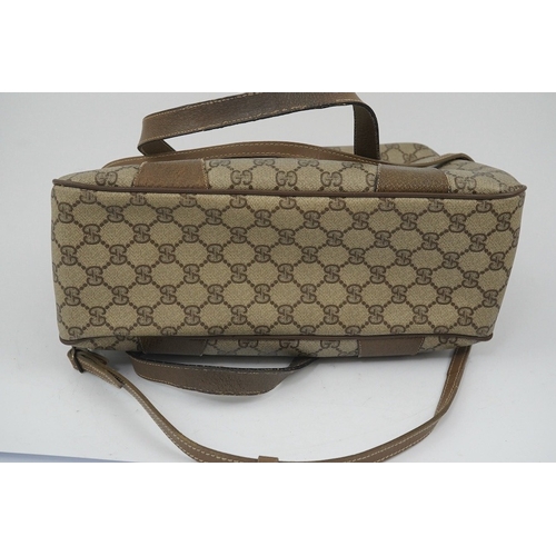 1284 - Two vintage Gucci brown canvas and leather trim GG monogram handbags