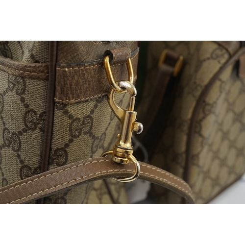 1284 - Two vintage Gucci brown canvas and leather trim GG monogram handbags