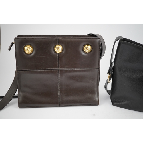 1286 - A Salvatore Ferragamo brown leather shoulder bag, and two other handbags