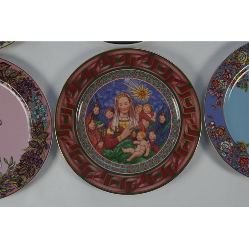 1292 - Five boxed Rosenthal for Versace transfer decorated plates, 31cm diameter, and a boxed serving dish,... 