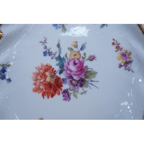 1382 - A 19th century Copenhagen flower painted eight piece part dessert service. Condition - fair to good... 