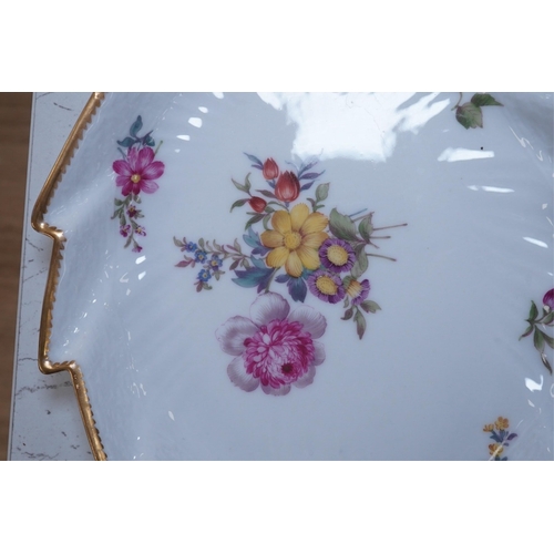 1382 - A 19th century Copenhagen flower painted eight piece part dessert service. Condition - fair to good... 