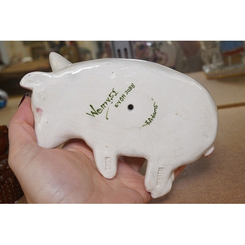 1428 - A Wemyss Exon pottery pig, signed B. A. Adams, numbered 2088 to the base, 16cm high. Condition - goo... 