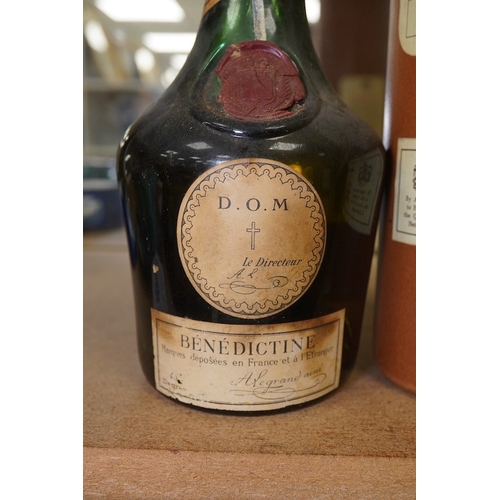 1435 - One bottle of Dom benedictine together with a bottle BOLS. Condition - fair, storage history unknown... 