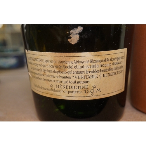 1435 - One bottle of Dom benedictine together with a bottle BOLS. Condition - fair, storage history unknown... 