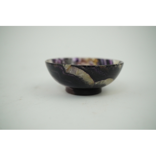 1473 - A small turned Blue John bowl, 6cm diameter. Condition - good