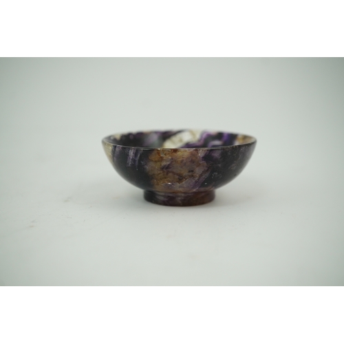 1473 - A small turned Blue John bowl, 6cm diameter. Condition - good