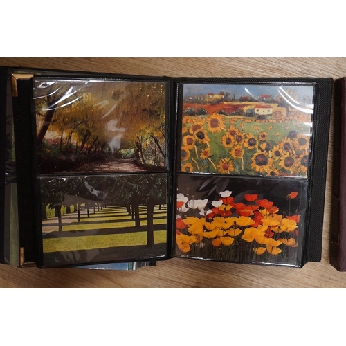 1484 - A quantity of various post cards arranged in three albums to include botanical interest. Condition -... 