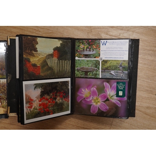 1484 - A quantity of various post cards arranged in three albums to include botanical interest. Condition -... 