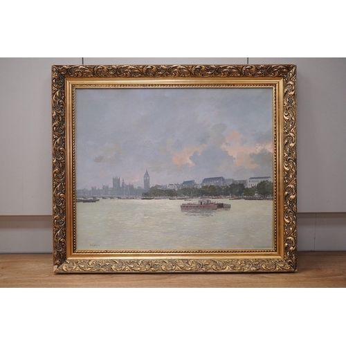 1700 - Roy Perry (1935-1993), oil on canvas, London from the Thames, signed, 49 x 59cm, ornate gilt framed.... 