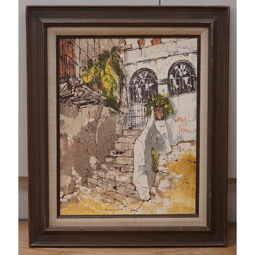 1701 - Bernard Dufour (French, 1922-2016), pair of oils on canvas, Continental street scenes, each signed, ... 