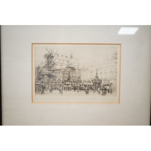 1709 - William Walcot RE (Scottish, 1874-1943), two etchings, comprising 'The Reconstruction of Piccadilly'... 