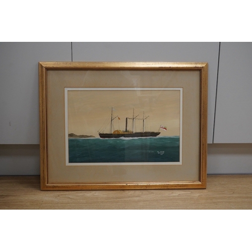 1720 - S.P.Alton, gouache, Mail Service, Heligoland, signed and dated 1847, 24 x 35cm. Condition - good... 