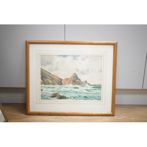 1723 - Arthur Royce Bradbury (1892-1977), watercolour, The Canon Rock, Jerbourg Point, Guernsey, signed, ... 