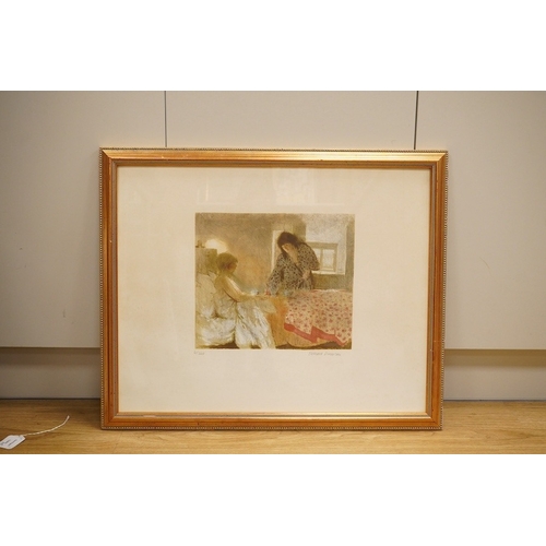 1727 - Bernard Dunstan (1920-2017), colour lithograph, Two women in an interior, signed in pencil, limited ... 